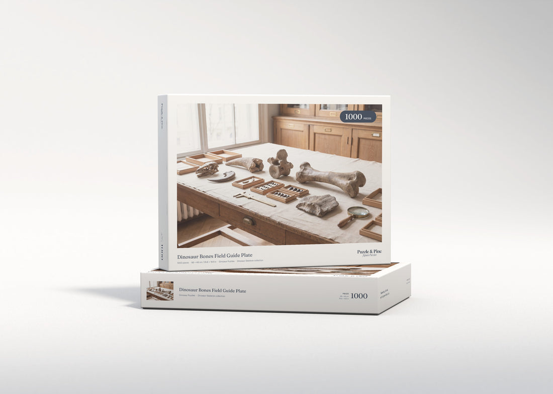 Dinosaur Bones Field Guide Plate jigsaw puzzle - gift box