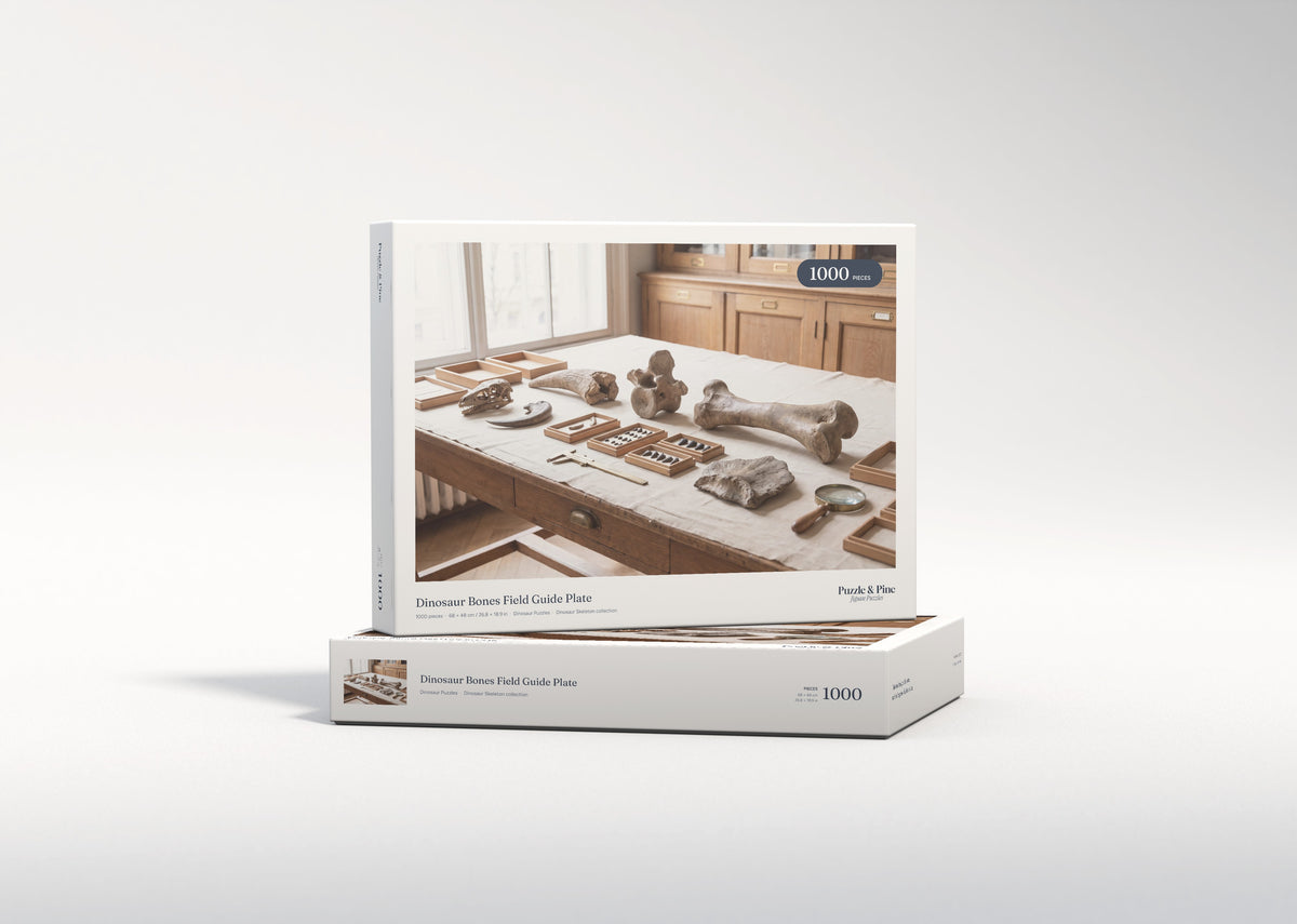 Dinosaur Bones Field Guide Plate jigsaw puzzle - gift box