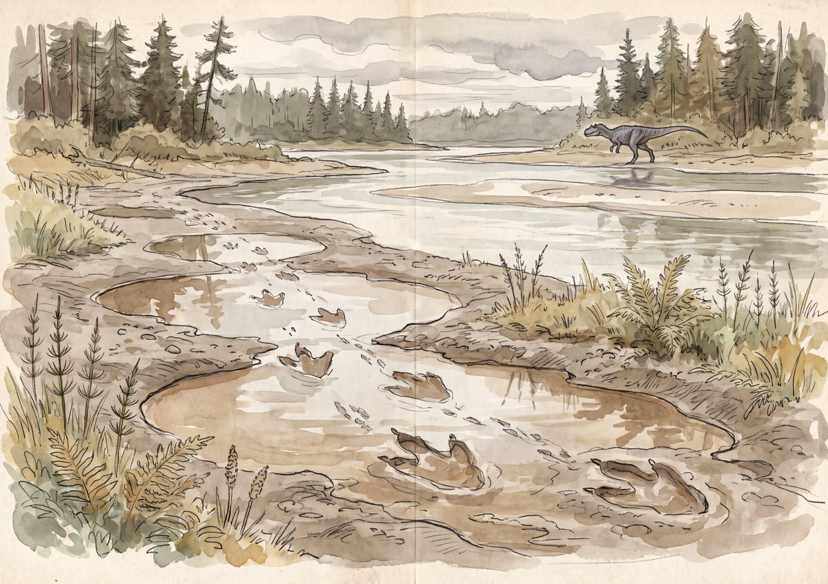 Dinosaur Footprints at the Riverbank jigsaw puzzle