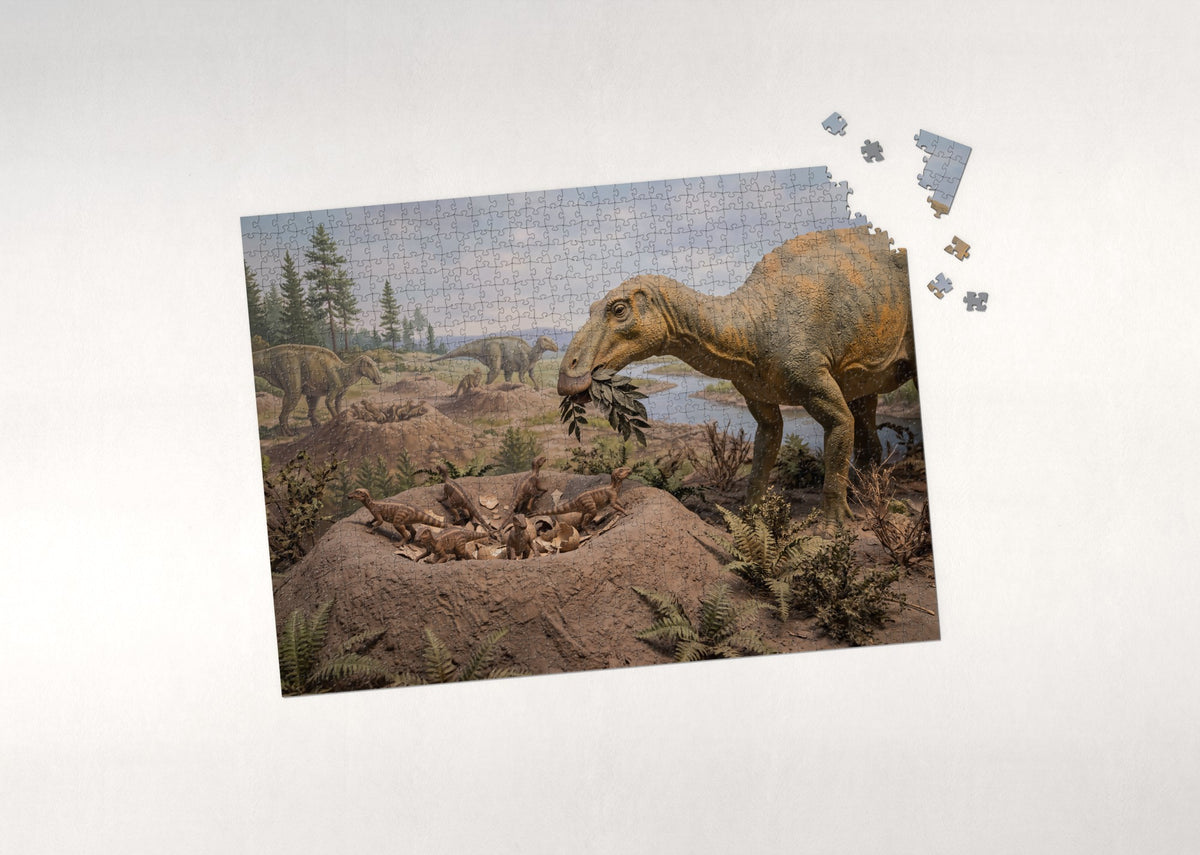 Dinosaur Nest with Hatchlings jigsaw puzzle - puzzle with loose pieces