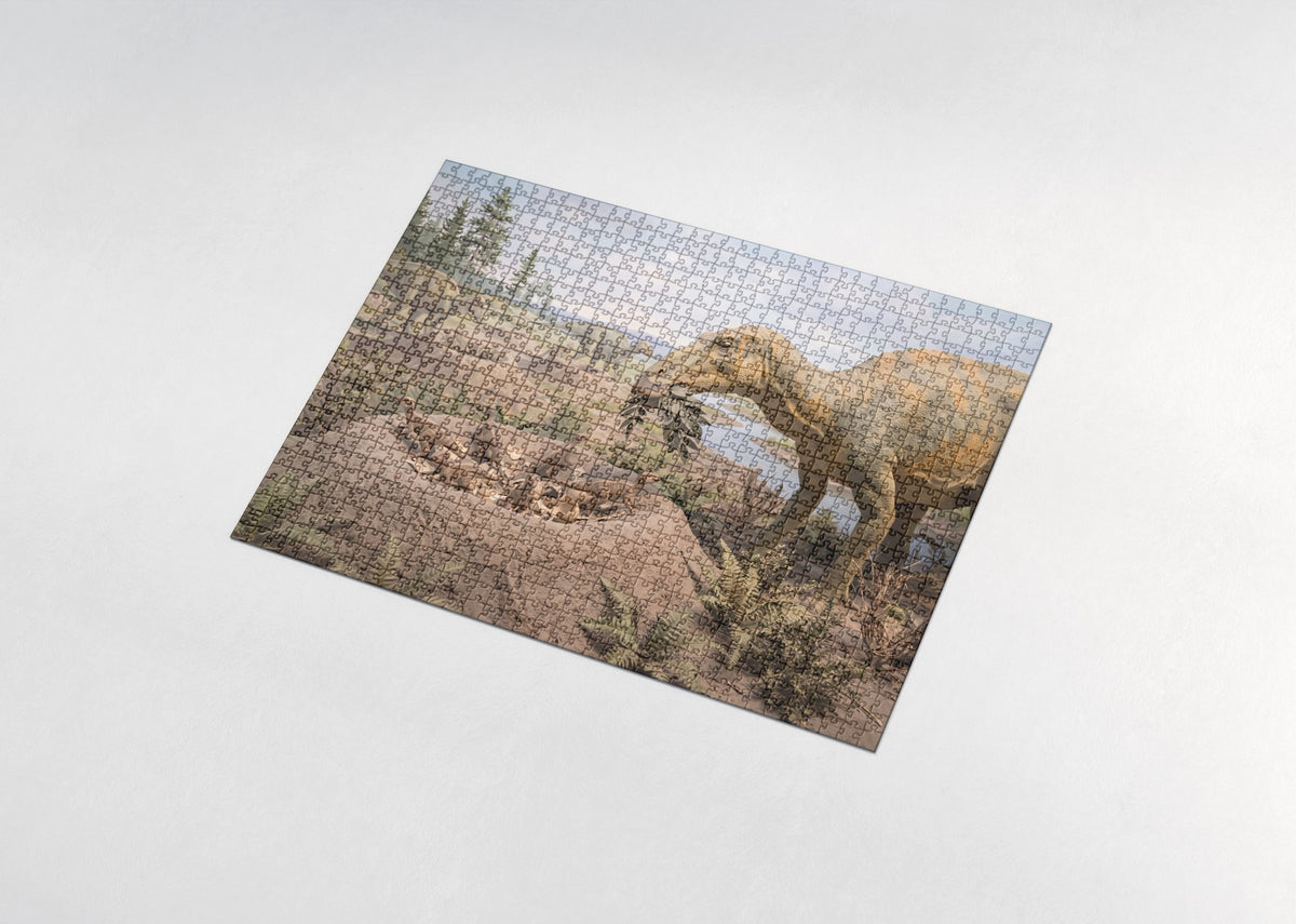 Dinosaur Nest with Hatchlings jigsaw puzzle - assembled puzzle