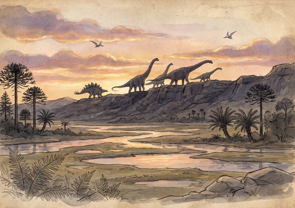 Dinosaur Silhouettes at Sunset jigsaw puzzle