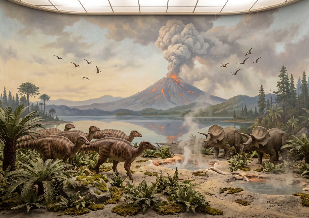 Dinosaurs at the Volcano Eruption jigsaw puzzle