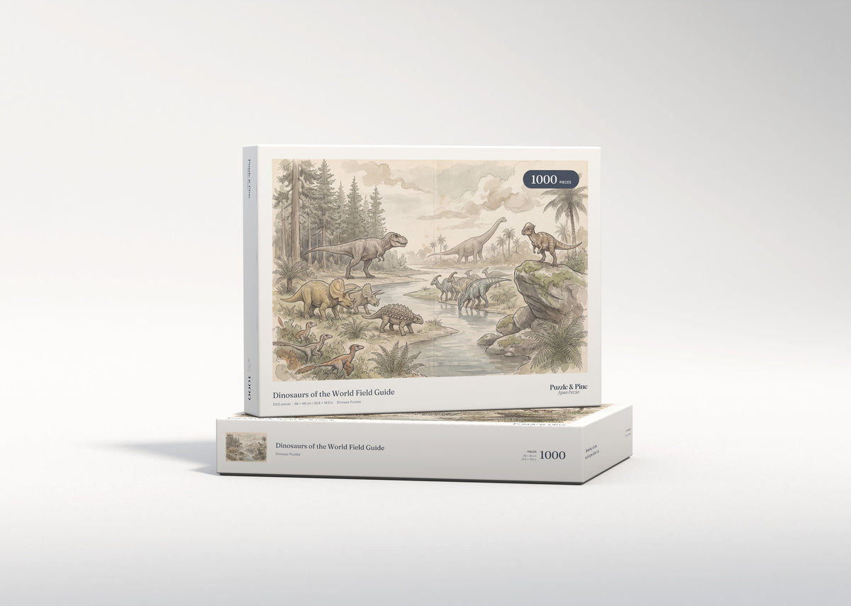 Dinosaurs of the World Field Guide jigsaw puzzle - gift box