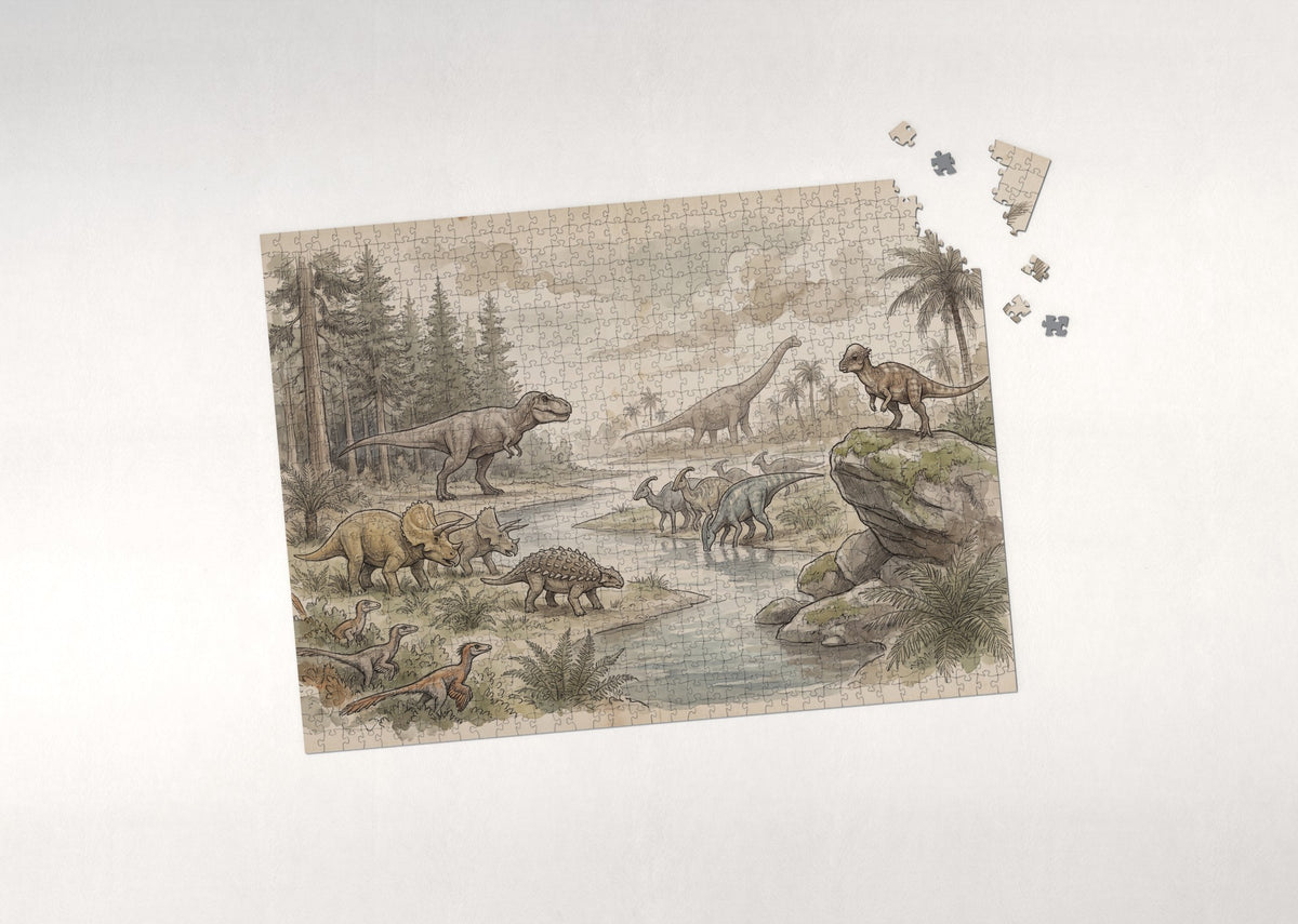 Dinosaurs of the World Field Guide jigsaw puzzle - puzzle with loose pieces
