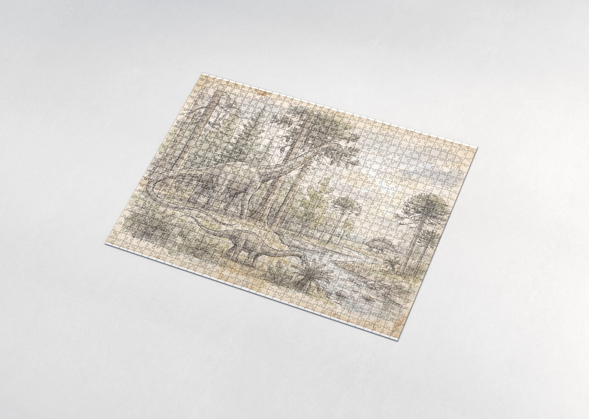 Diplodocus Grazing the Treetops jigsaw puzzle - assembled puzzle