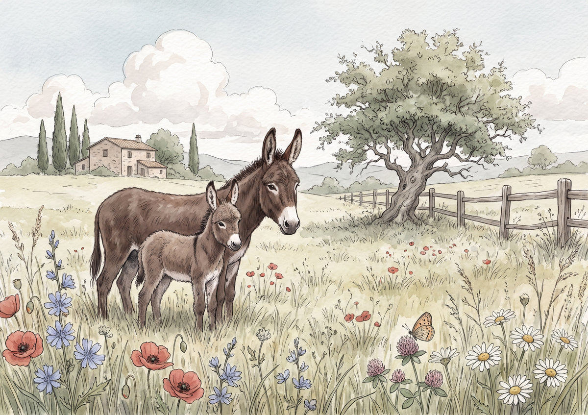 Donkey and Foal in the Meadow jigsaw puzzle