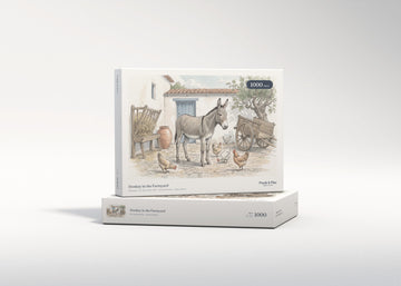 Donkey in the Farmyard jigsaw puzzle - gift box
