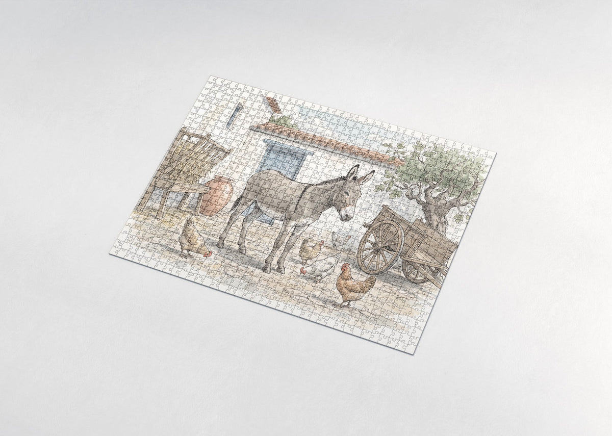 Donkey in the Farmyard jigsaw puzzle - assembled puzzle