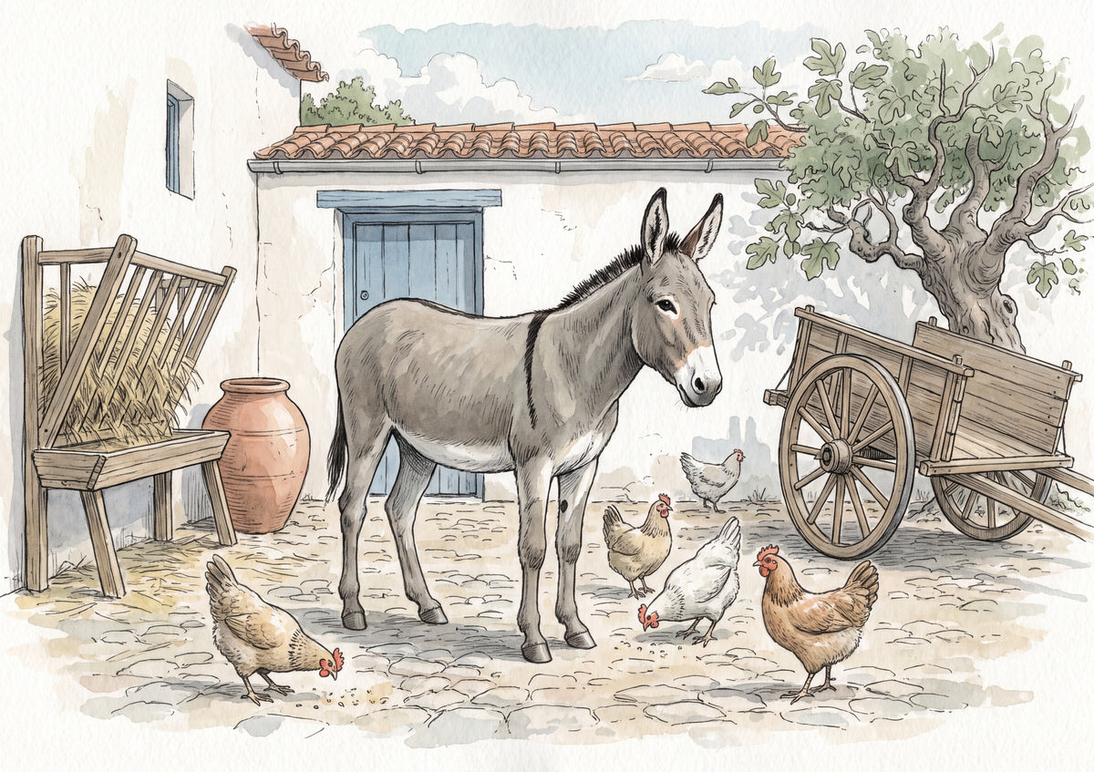 Donkey in the Farmyard jigsaw puzzle