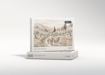 Donkeys on the Country Lane jigsaw puzzle - gift box