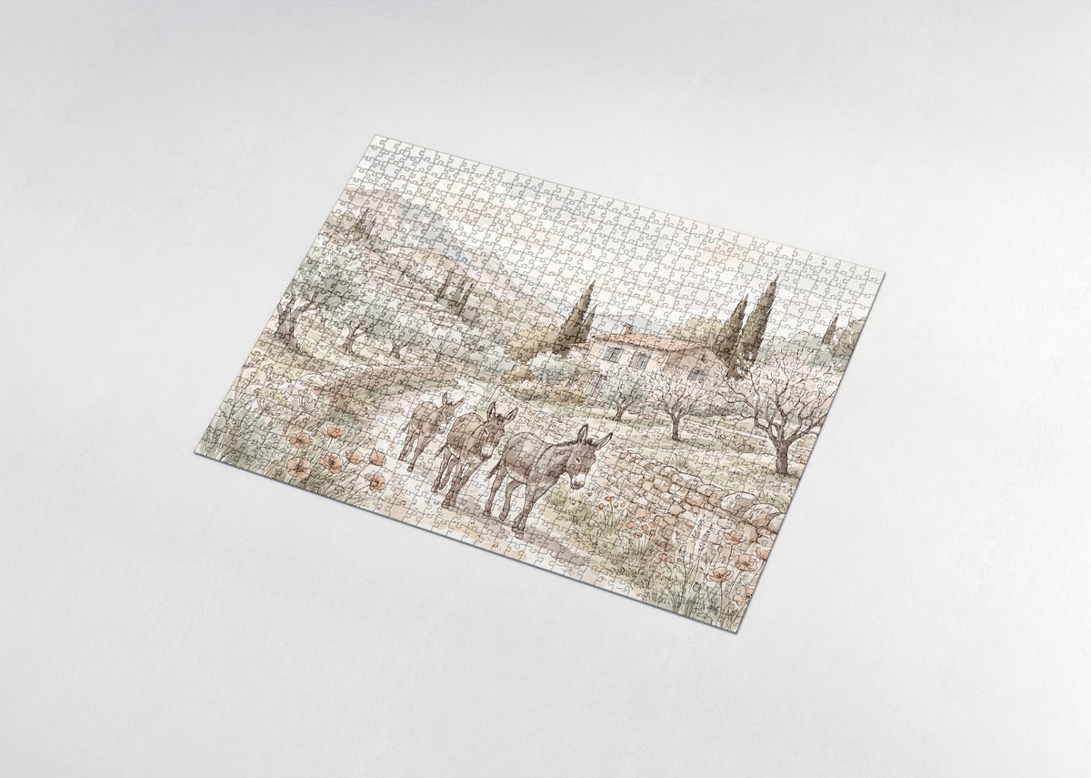 Donkeys on the Country Lane jigsaw puzzle - assembled puzzle