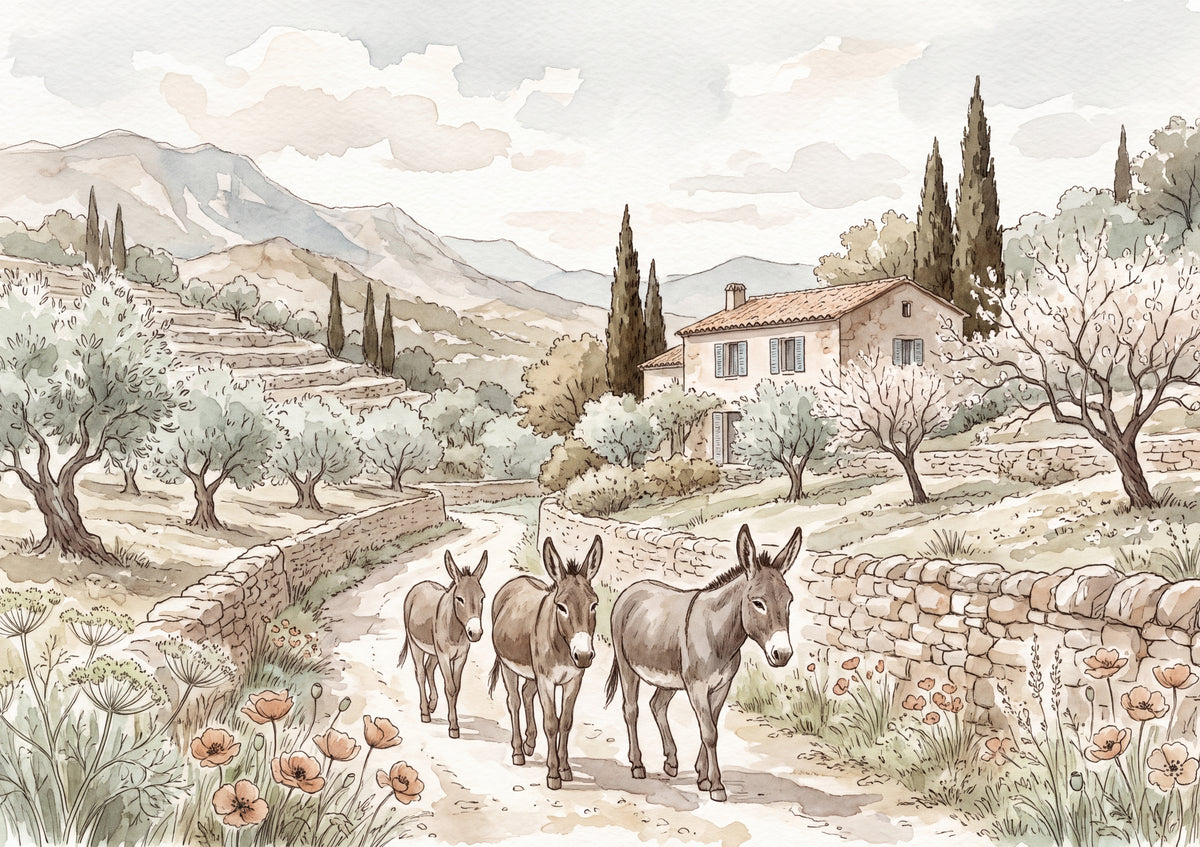 Donkeys on the Country Lane jigsaw puzzle