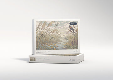 Dragonflies at the Marsh Reeds jigsaw puzzle - gift box