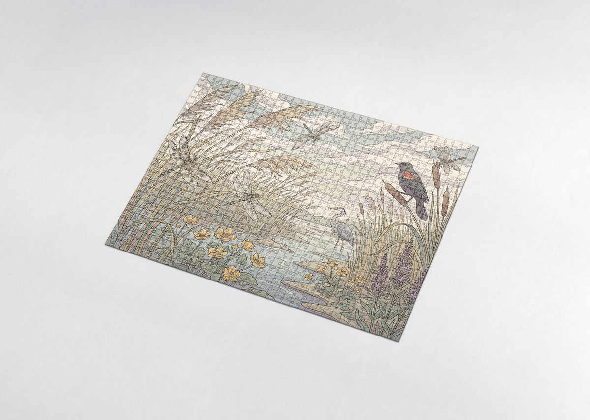 Dragonflies at the Marsh Reeds jigsaw puzzle - assembled puzzle