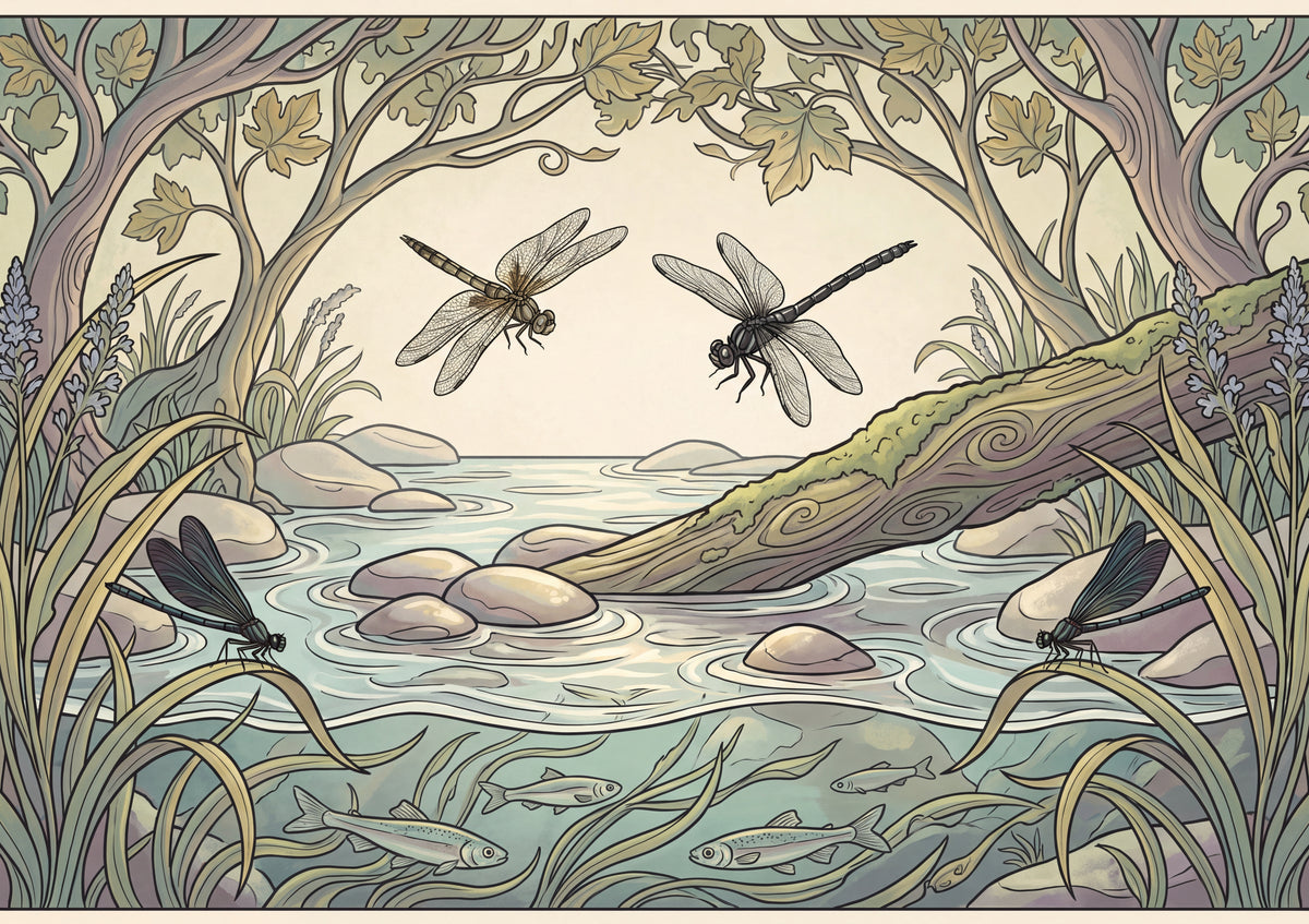 Dragonflies Over the Summer Creek jigsaw puzzle