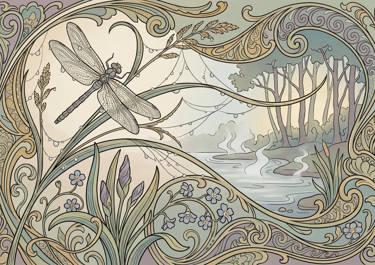 Dragonfly in the Morning Dew jigsaw puzzle