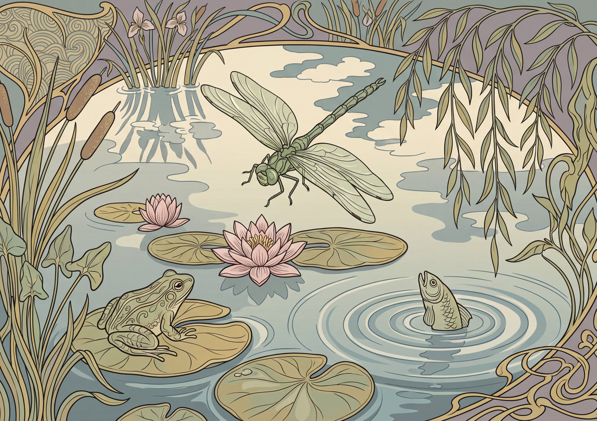 Dragonfly Over the Lily Pond jigsaw puzzle
