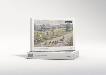 Ducks Crossing the Country Lane jigsaw puzzle - gift box