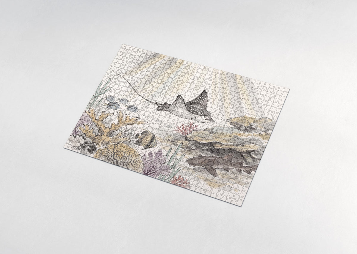 Eagle Ray Over the Reef jigsaw puzzle - assembled puzzle