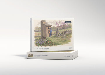 Eastern Bluebird at the Nesting Box jigsaw puzzle - gift box