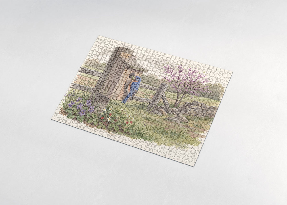 Eastern Bluebird at the Nesting Box jigsaw puzzle - assembled puzzle