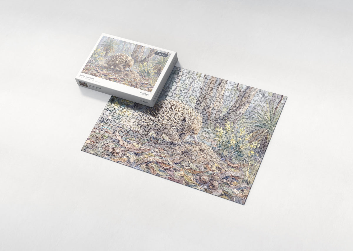 Echidna in the Bush jigsaw puzzle - box and puzzle