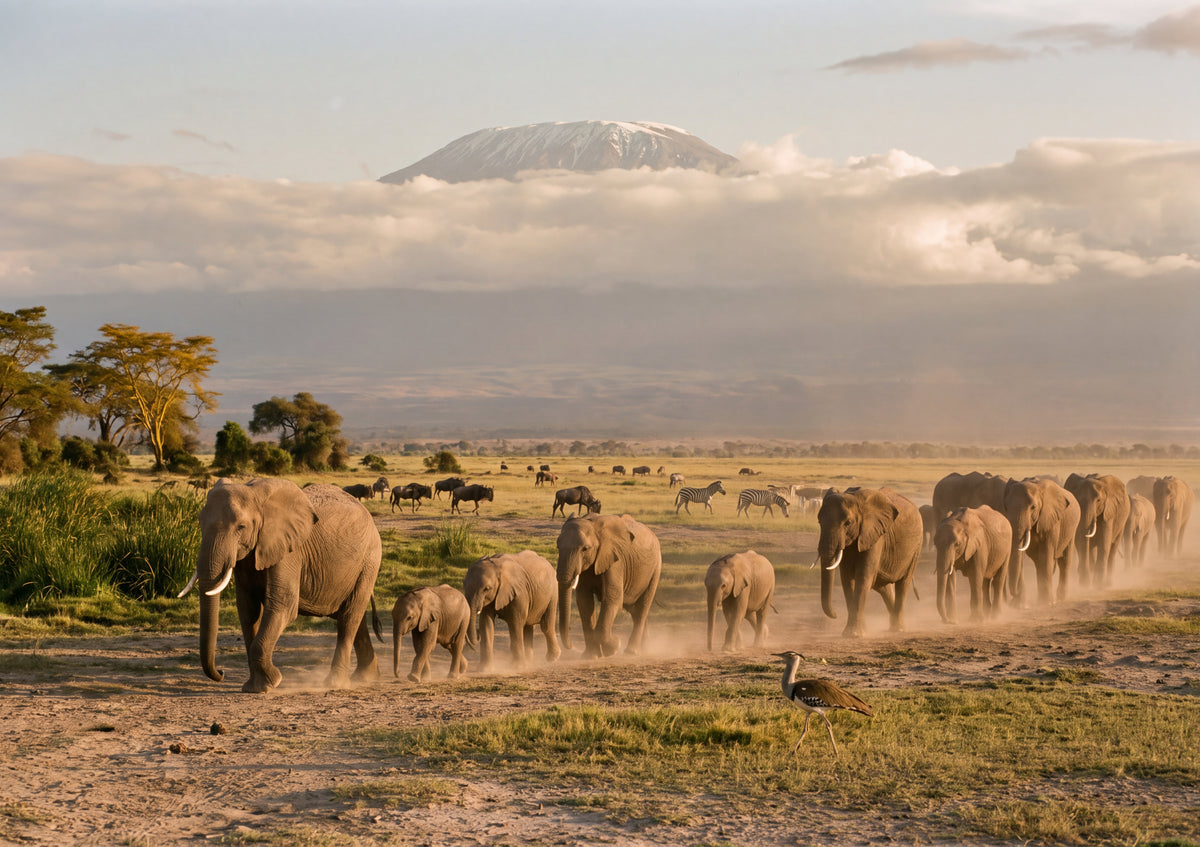 Elephant Herd on the Amboseli Plains jigsaw puzzle