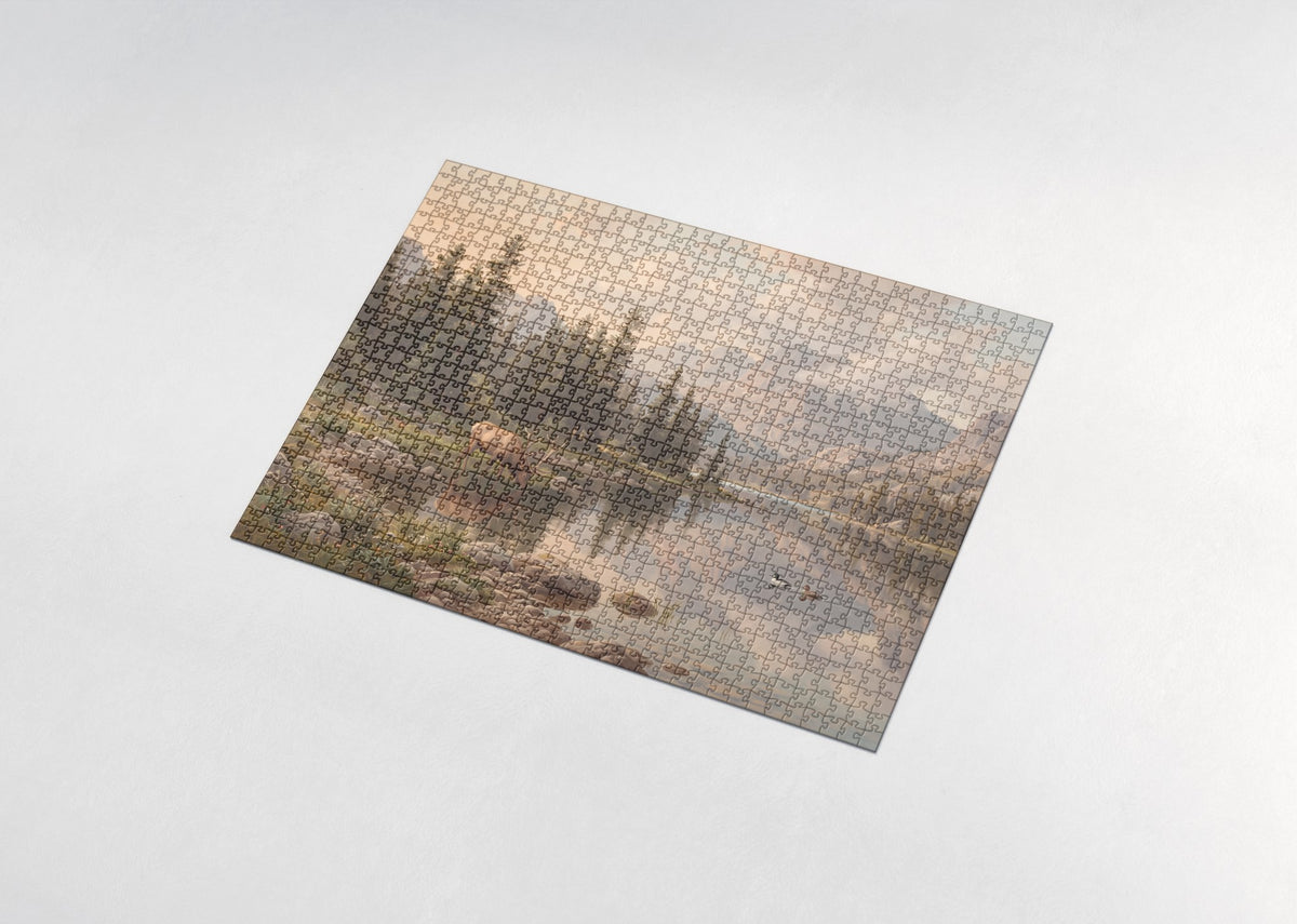 Elk at the Mountain Lake jigsaw puzzle - assembled puzzle
