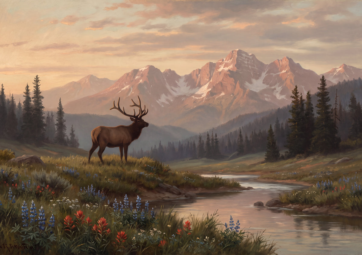 Elk at the Rocky Mountain Sunrise jigsaw puzzle