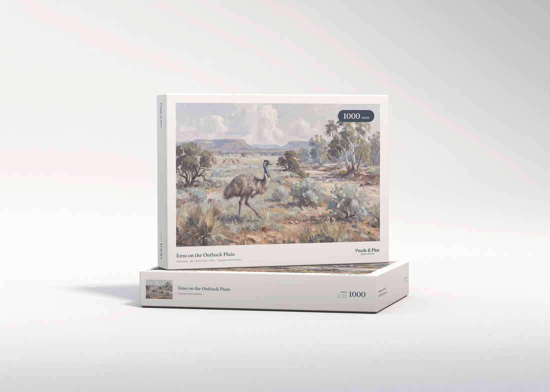 Emu on the Outback Plain jigsaw puzzle - gift box