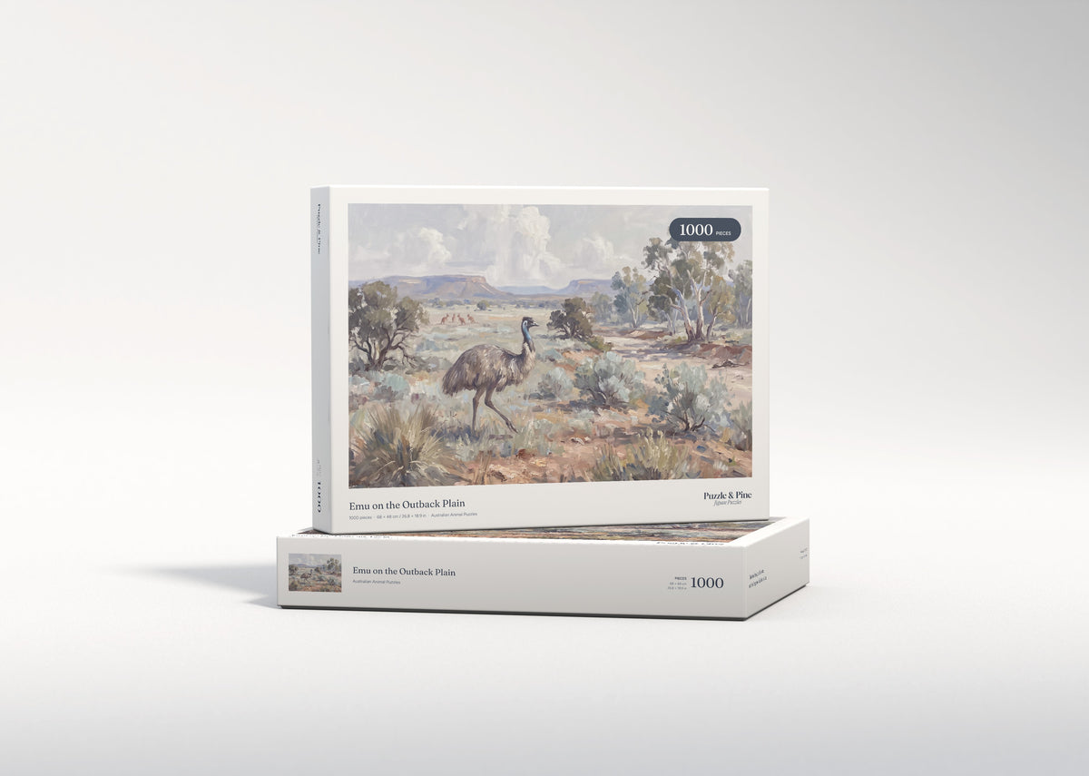 Emu on the Outback Plain jigsaw puzzle - gift box