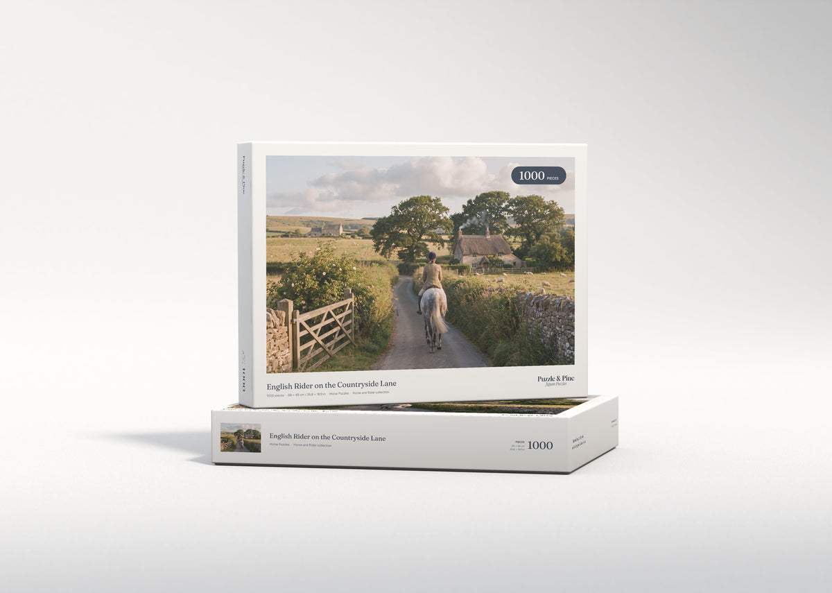 English Rider on the Countryside Lane jigsaw puzzle - gift box