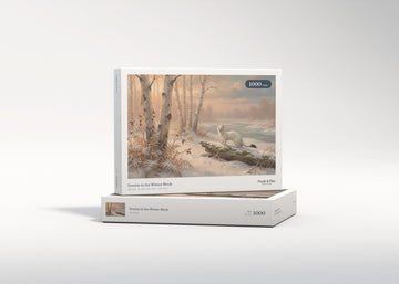 Ermine in the Winter Birch jigsaw puzzle - gift box