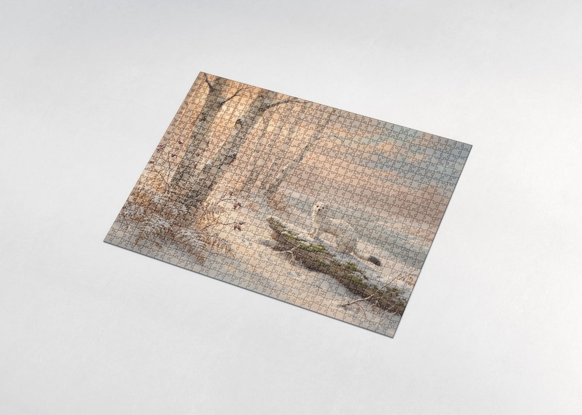 Ermine in the Winter Birch jigsaw puzzle - assembled puzzle