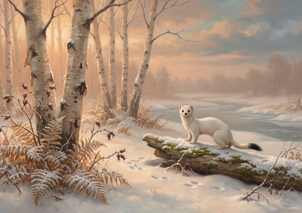 Ermine in the Winter Birch jigsaw puzzle