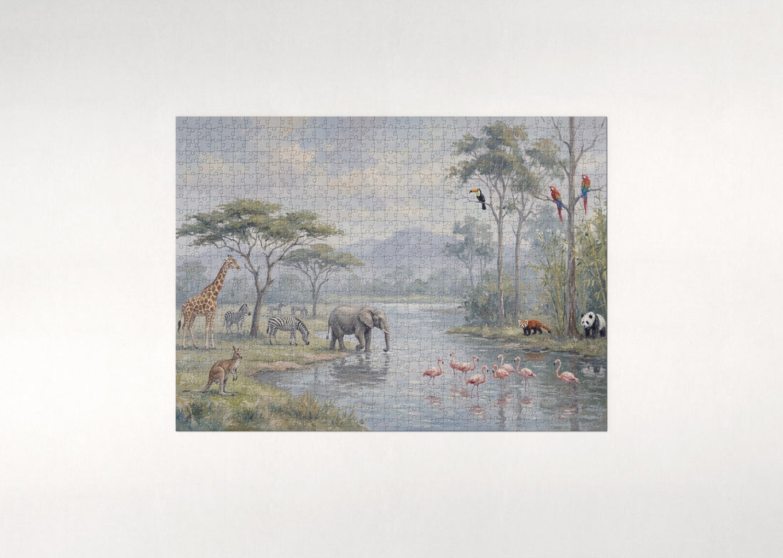 Exotic Animals of the World jigsaw puzzle - gift box