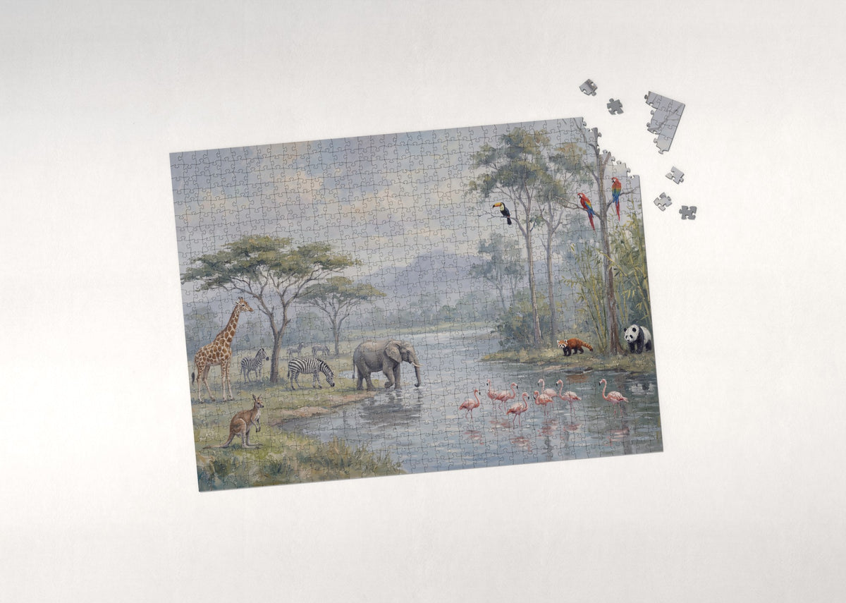 Exotic Animals of the World jigsaw puzzle - puzzle with loose pieces