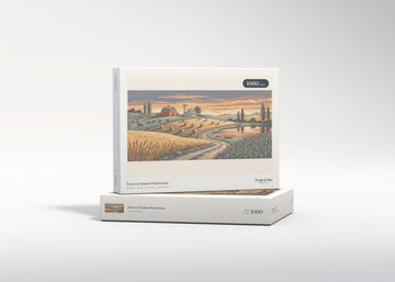 Farm at Sunset Panorama jigsaw puzzle - gift box