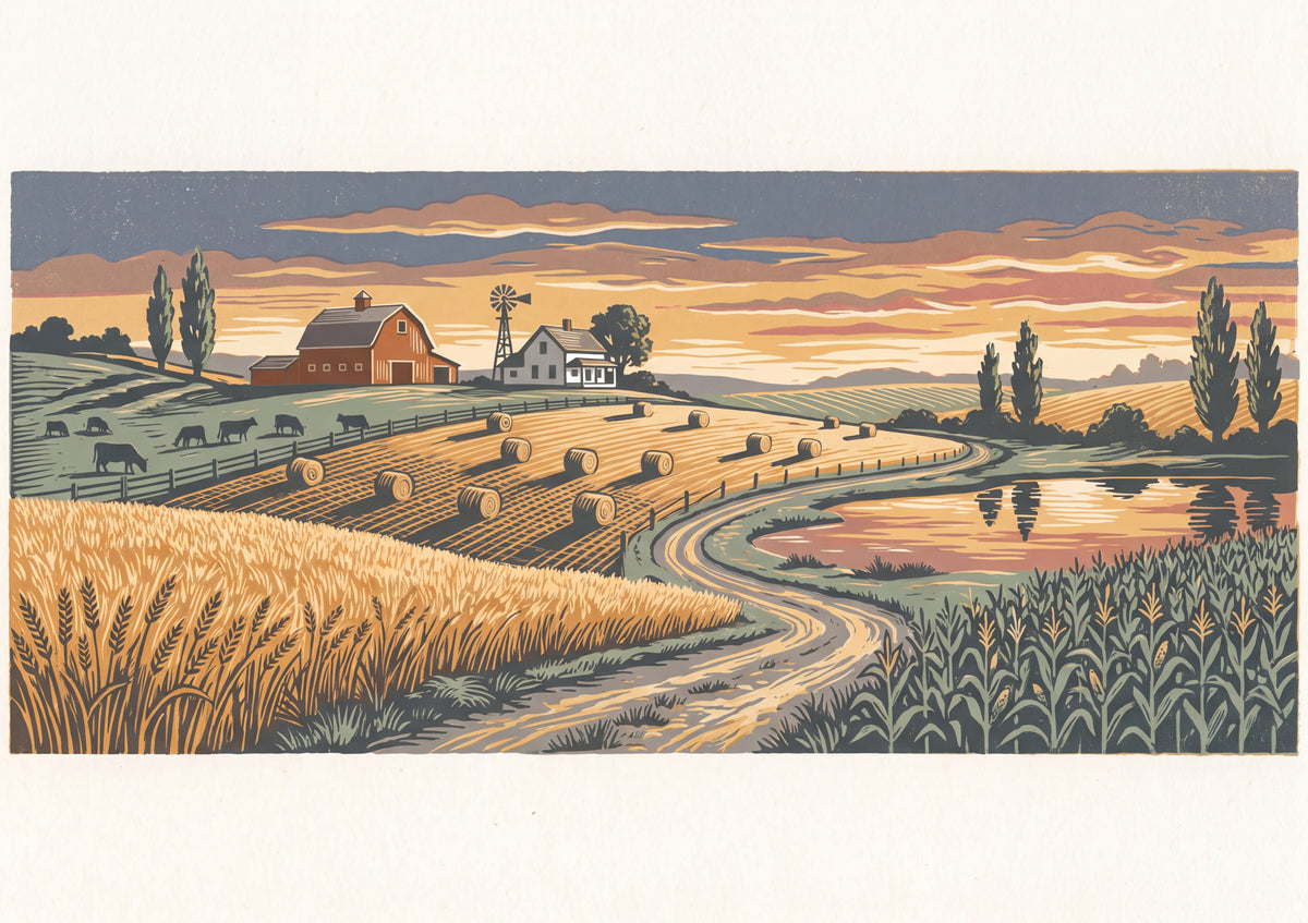 Farm at Sunset Panorama jigsaw puzzle