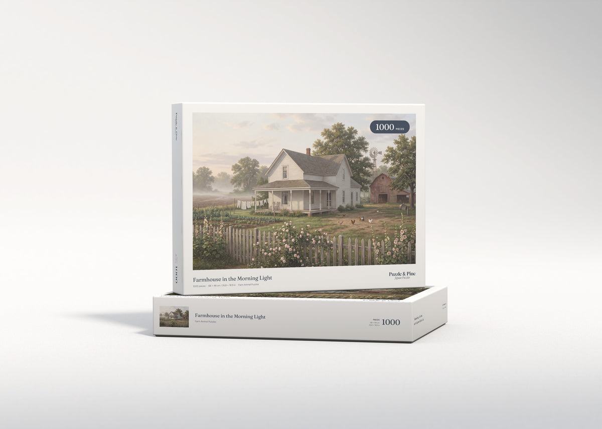 Farmhouse in the Morning Light jigsaw puzzle - gift box
