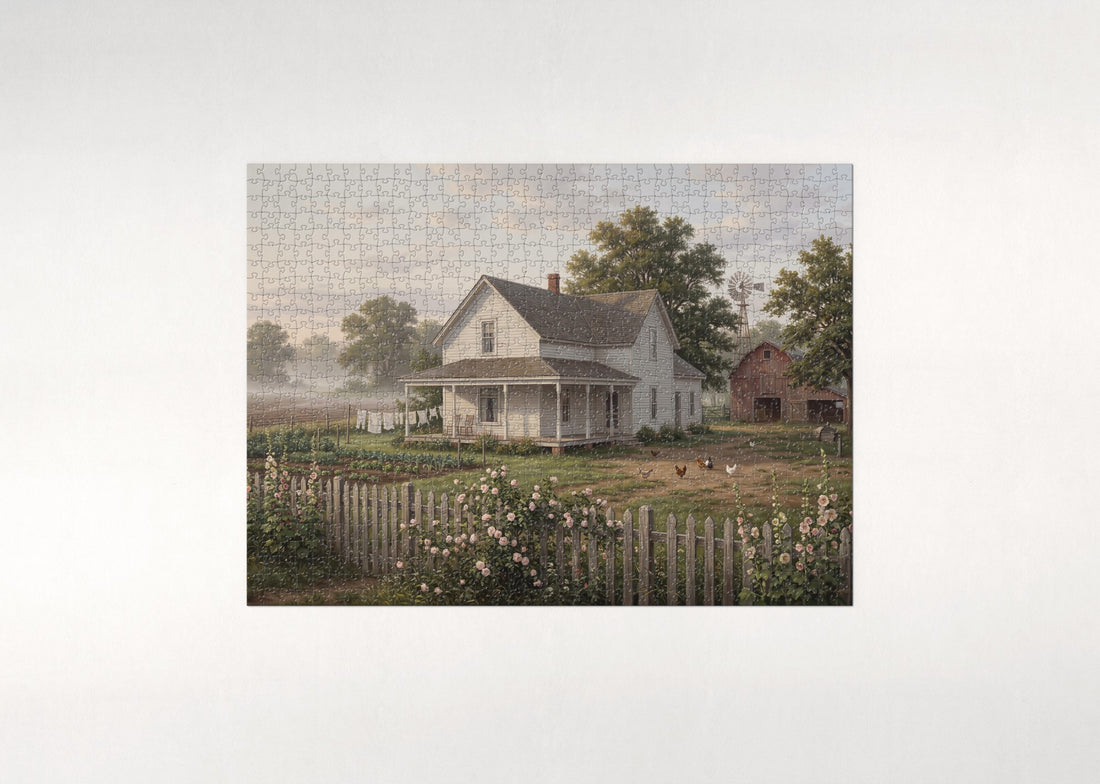 Farmhouse in the Morning Light jigsaw puzzle - gift box