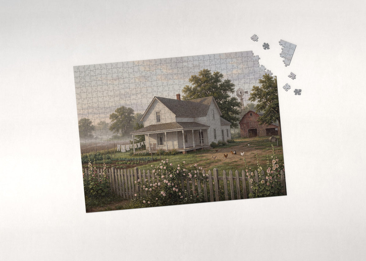 Farmhouse in the Morning Light jigsaw puzzle - puzzle with loose pieces