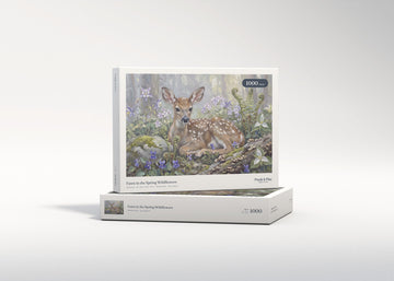 Fawn in the Spring Wildflowers jigsaw puzzle - gift box