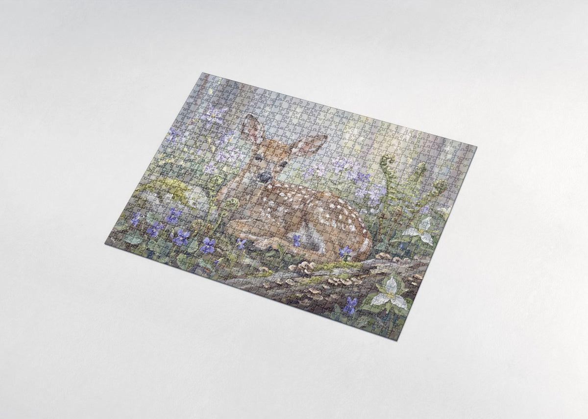 Fawn in the Spring Wildflowers jigsaw puzzle - assembled puzzle