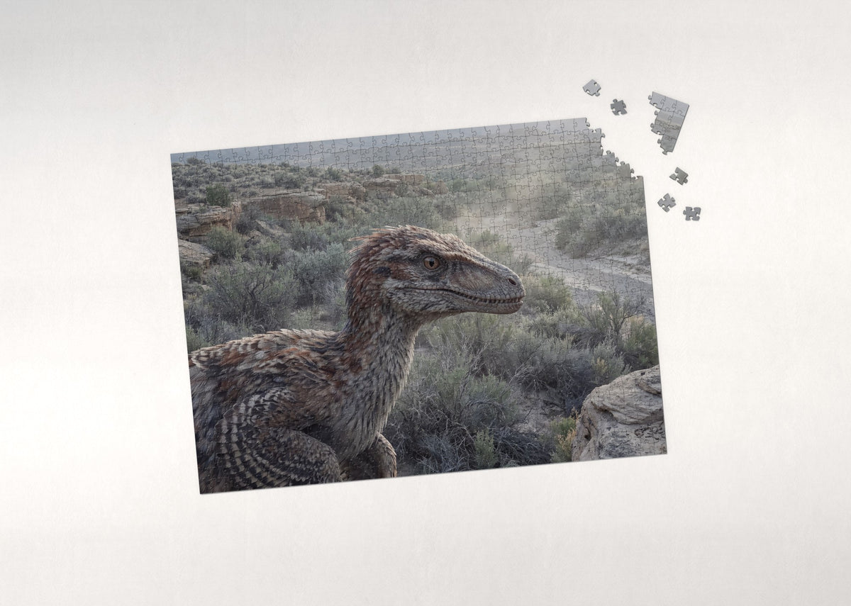 Feathered Velociraptor Portrait jigsaw puzzle - puzzle with loose pieces
