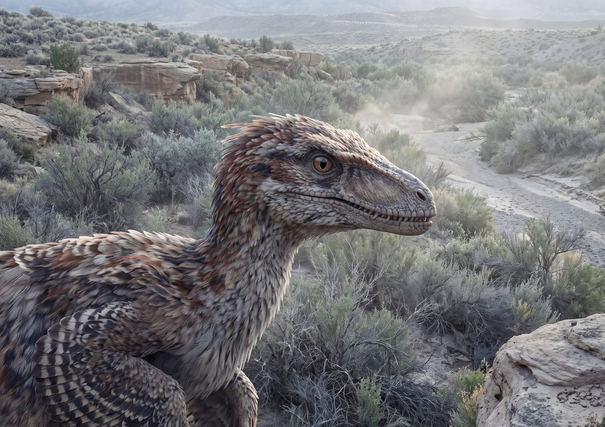 Feathered Velociraptor Portrait jigsaw puzzle