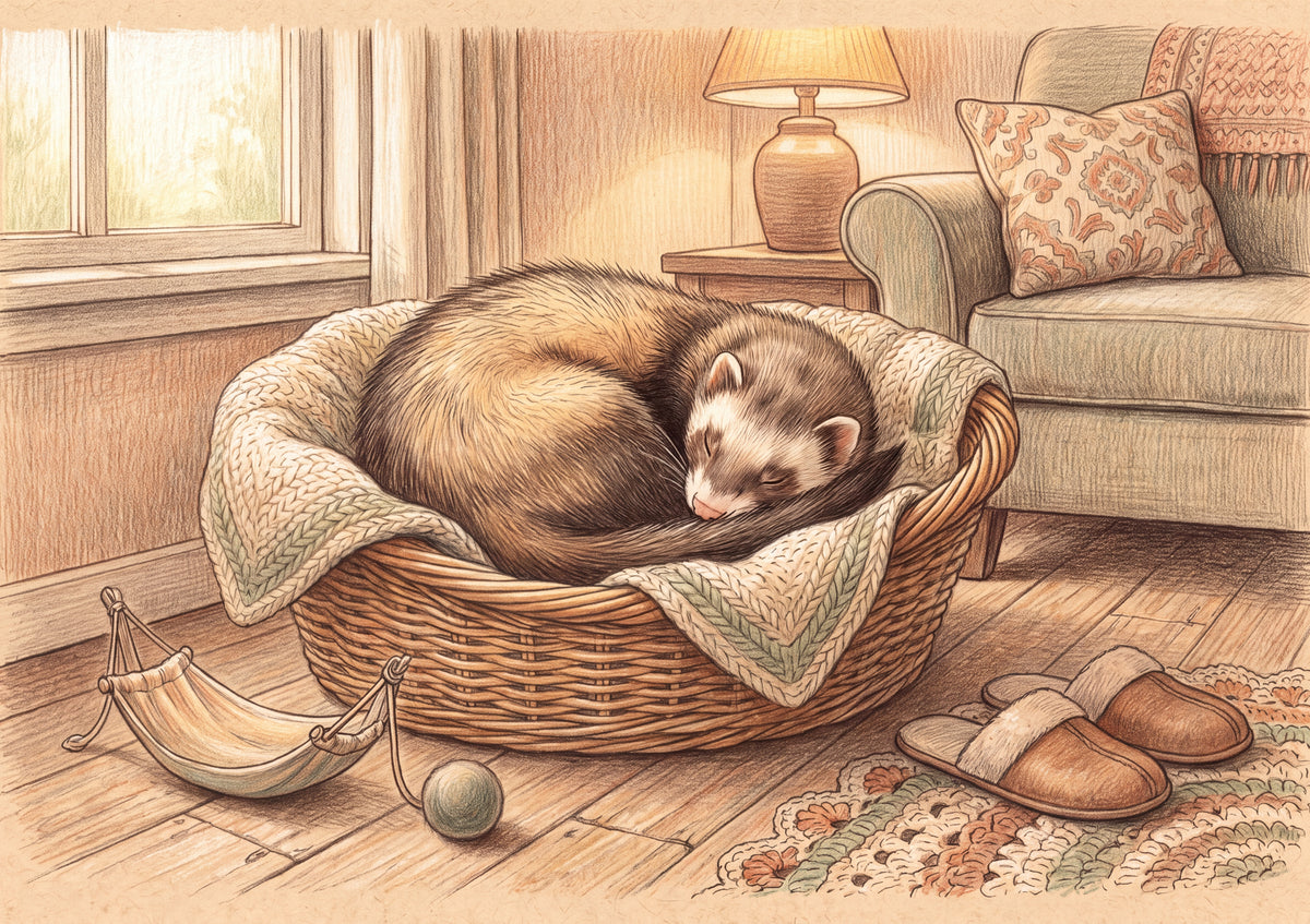 Ferret Curled in the Basket jigsaw puzzle