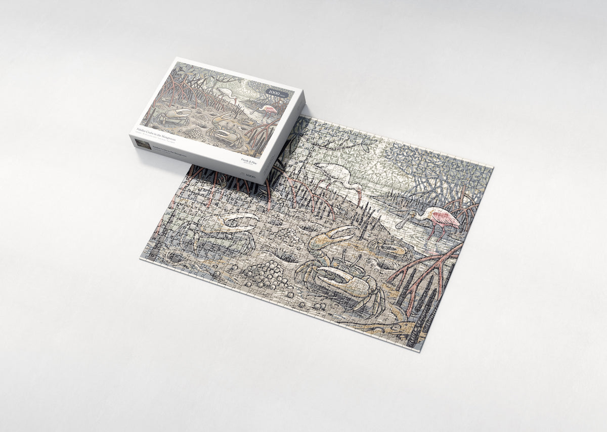 Fiddler Crabs in the Mangroves jigsaw puzzle - box and puzzle