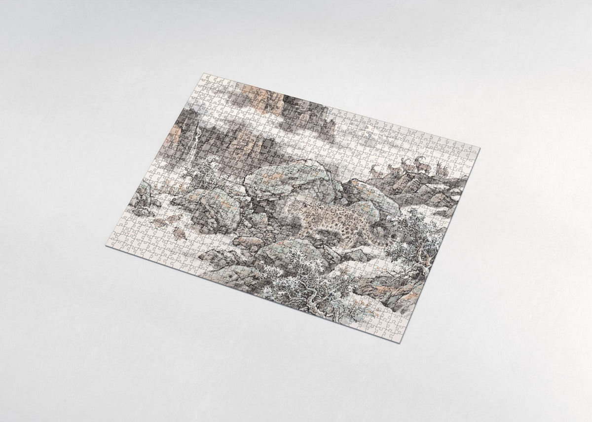 Find the Snow Leopard on the Mountain jigsaw puzzle - assembled puzzle